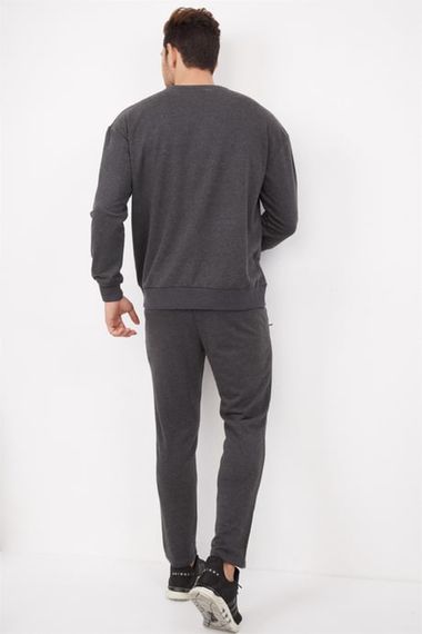 Спортивний oversized світшот для чоловіків Escetic Koy Gri з дихаючого бавовняного матеріалу, 3 петельний, стильний принт A3040 - фото 4