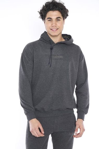 Ескетик чоловічий оверсайз спортивний комплект з капюшоном, 3 нитки, бавовняний, дихаючий, стильний принт A3041 - фото 1