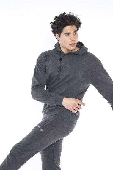 Ескетик чоловічий оверсайз спортивний комплект з капюшоном, 3 нитки, бавовняний, дихаючий, стильний принт A3041 - фото 3