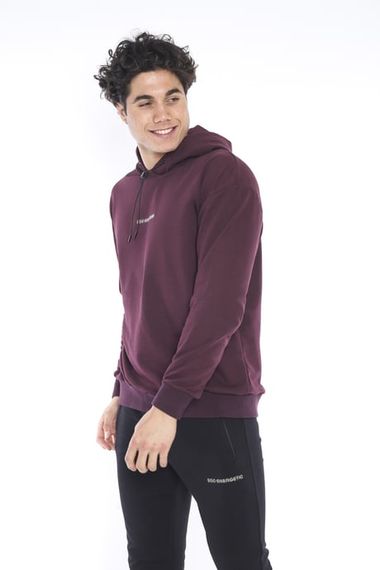 بدلة رياضية رجالية من Escetic Plum مكونة من 3 خيوط من القطن قابلة للتنفس ومطبوعة ومطبوعة مقاس كبير A3041 - صورة 4