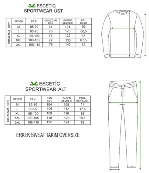 Ескетик чоловічий спортивний оверсайз костюм з капюшоном та принтом, 3-шарова дихаюча тканина, 100% турецьке виробництво - фото 2