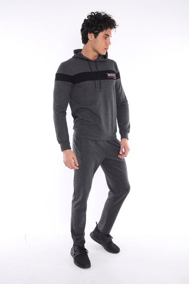 Чоловічий спортивний худі комплект Escetic Slimfit з написом, 54% бавовна, 46% поліестер, стильний та зручний для спорту і повсякденного використання - фото 3