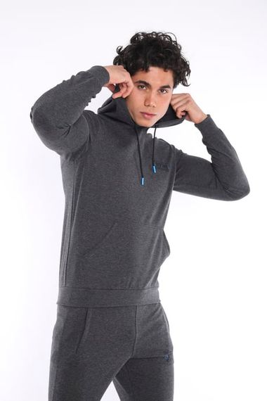 Чоловічий спортивний комплект з капюшоном, slimfit, дихаючий, з бавовни, стильний дизайн, для спорту та повсякденного використання - фото 5