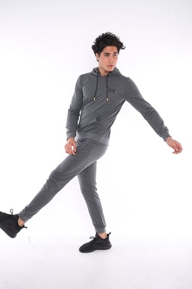 Чоловічий спортивний худі комплект Escetic G3, дихаюча бавовна, в стилі Slimfit, з принтом, для спорту та щоденного носіння - фото 4