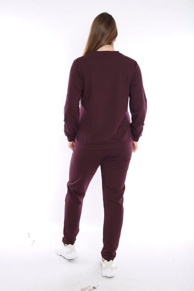 Женский спортивный костюм Escetic в цвете мурано, большой размер, с воротником-лодочкой, легкий и стильный для повседневного и спортивного использования - фото 4