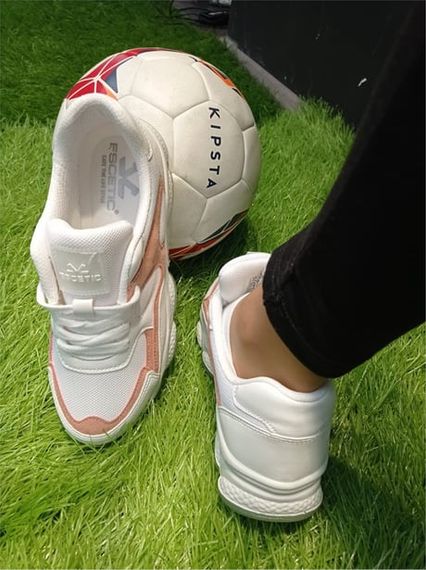 Escetic White-Powder Women's Sneaker Soft High Sole Lace-Up Sports Shoes AY0005 - photo 4