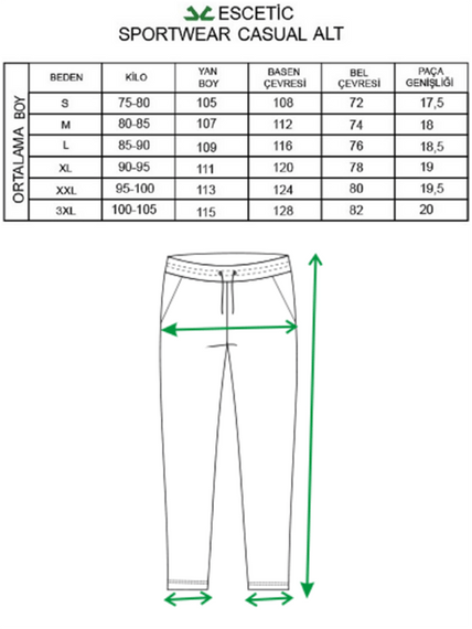 بنطال رياضي رجالي من Escetic Royal مريح ومسامي بخيطين مناسب للفصول الأربعة B1073 - صورة 5