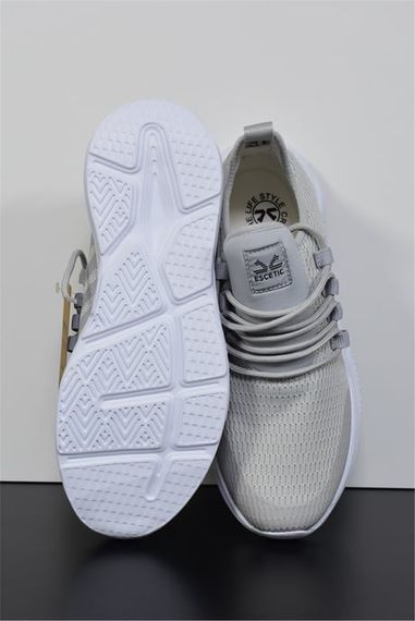 حذاء رياضي رجالي باللون الرمادي من Escetic خفيف الوزن ونعل ناعم ورباط AY0006 - صورة 3