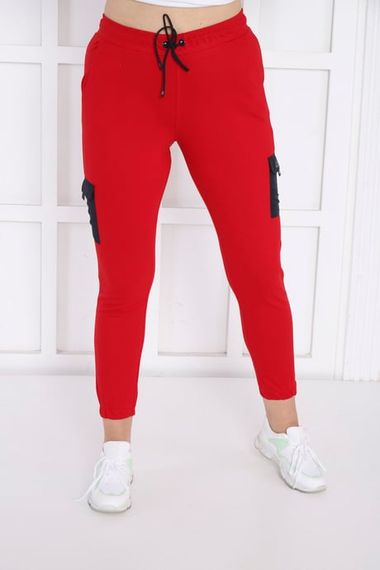 Escetic Red Women's Narrow Elastic Leg Breathable USA Pique Sports Slimfit Sweatpants B1201 - photo 2