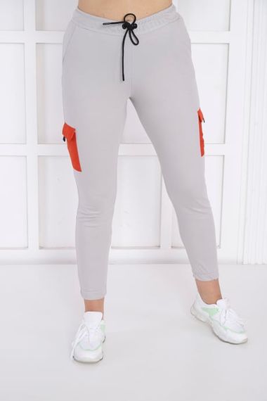 Escetic Gray Women's Narrow Elastic Leg Breathable USA Pique Sports Slimfit Sweatpants B1201 - photo 2
