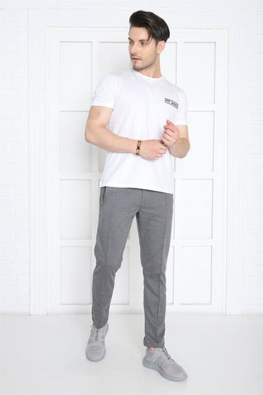 Escetic G3 Melanj Erkek Pantolon görünümlü 4 Cepli Fermuarlı Slimfit Spor Eşofman Altı B1216 - صورة 3