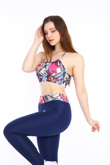 Escetic Royal Kadın Spor Polyester Normal Bel Büstiyer Takım Fitnes Yoga Bra 0313 - fotoğraf 1