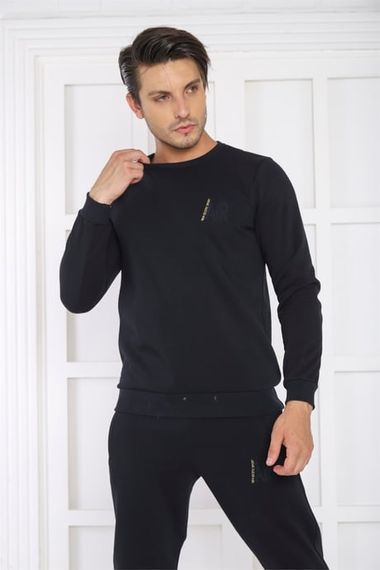 طقم ملابس رياضية ضيقة للرجال من Escetic باللون الأزرق الداكن مكون من 3 خيوط قابلة للتنفس موديل 3078 - صورة 2