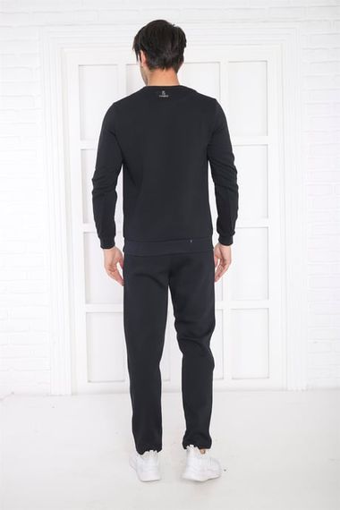 طقم ملابس رياضية ضيقة للرجال من Escetic باللون الأزرق الداكن مكون من 3 خيوط قابلة للتنفس موديل 3078 - صورة 4