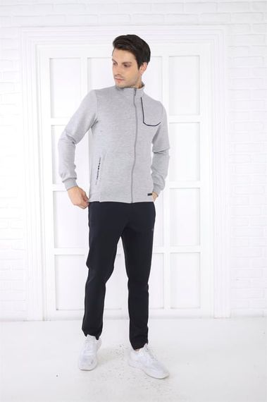 Спортивний костюм Escetic для чоловіків з піднятим кольором, 4 сезони, дихаючий, бавовняний, slimfit, 4 кишені, 100% виробництво Туреччини - фото 2