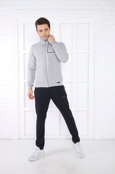 Спортивний костюм Escetic для чоловіків з піднятим кольором, 4 сезони, дихаючий, бавовняний, slimfit, 4 кишені, 100% виробництво Туреччини - фото 4