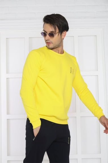 طقم بدلة رياضية رياضية ضيقة للرجال مكونة من 3 خيوط قابلة للتنفس من Escetic Yellow للرجال 3078 - صورة 2