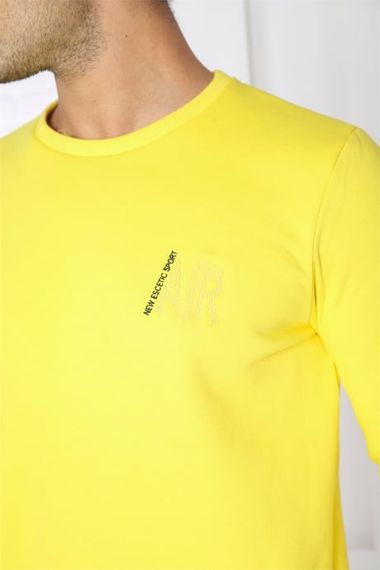 طقم بدلة رياضية رياضية ضيقة للرجال مكونة من 3 خيوط قابلة للتنفس من Escetic Yellow للرجال 3078 - صورة 5