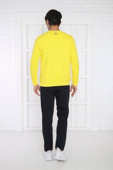 طقم بدلة رياضية رياضية ضيقة للرجال مكونة من 3 خيوط قابلة للتنفس من Escetic Yellow للرجال 3078 - صورة 4