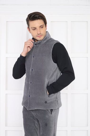 Ескетик чоловічий спортивний трикомпонентний комплект з вельвету Slimfit, без підкладки, 4 кишені, для спорту та повсякденного використання - фото 1