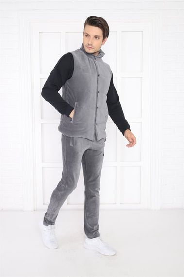 Ескетик чоловічий спортивний трикомпонентний комплект з вельвету Slimfit, без підкладки, 4 кишені, для спорту та повсякденного використання - фото 3