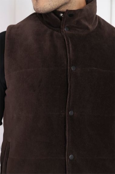 Мужской спортивный комплект Escetic Slimfit из вельвета с 4 карманами и жилетом, идеален для осени и зимы - фото 5