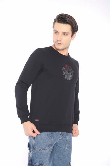 Escetic Black Men's Winter Slimfit 3 Thread Fleece Breathable Sports Sweatshirt 0939 - photo 5