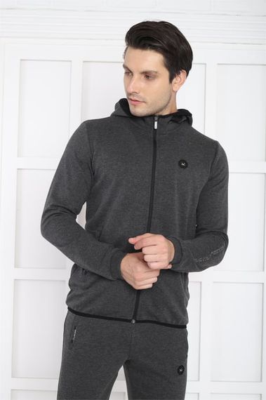 Чоловічий спортивний костюм Escetic з капюшоном, 4 сезони, дихаючий, бавовняний, slimfit, з 4 кишенями, стильний та зручний - фото 1