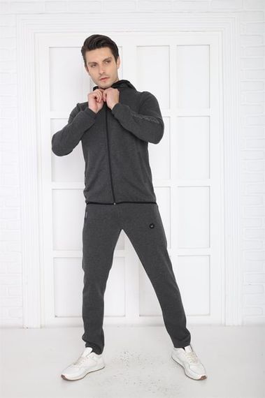 Чоловічий спортивний костюм Escetic з капюшоном, 4 сезони, дихаючий, бавовняний, slimfit, з 4 кишенями, стильний та зручний - фото 2
