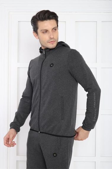 Чоловічий спортивний костюм Escetic з капюшоном, 4 сезони, дихаючий, бавовняний, slimfit, з 4 кишенями, стильний та зручний - фото 5