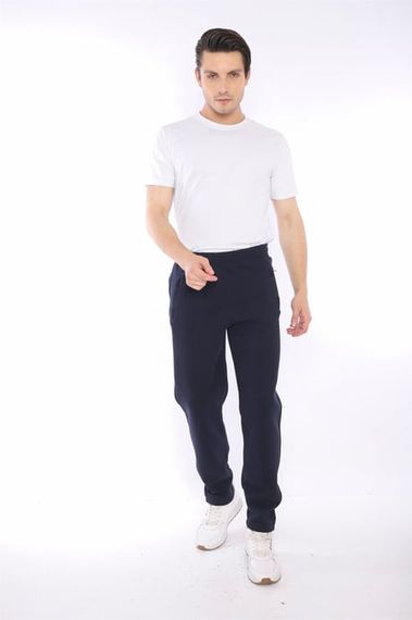 Чоловічі спортивні брюки Escetic темно-сині з утепленою флісовою підкладкою для комфортного зимового використання - фото 3