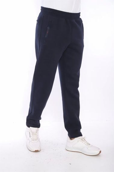 Чоловічі спортивні брюки Escetic темно-сині з утепленою флісовою підкладкою для комфортного зимового використання - фото 4
