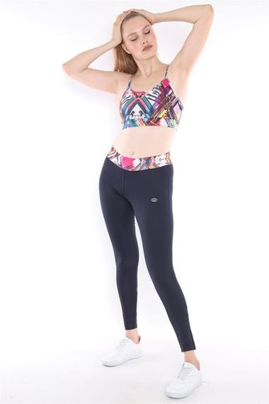 Escetic Lacivert Kadın Spor Polyester Normal Bel Büstiyer Takım Fitnes Yoga Bra 0313 - fotoğraf 3