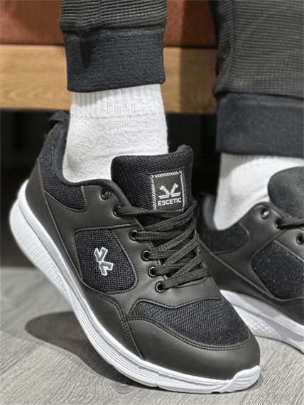Escetic Siyah Beyaz Erkek Anorak Gövde Yazlık Sneaker Hafif Spor Ayakkabı AY0012 - photo 2