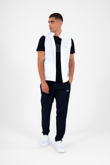 Спортивний чоловічий костюм Escetic з ефектом slimfit, дихаючий, 4 кишені, літня стійка жилетка, стиль вулиці   - фото 4