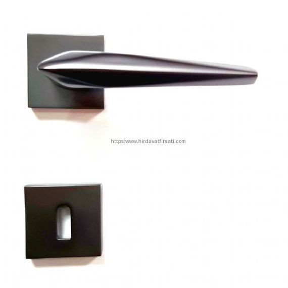 Дверная ручка Prism антрацитового цвета с квадратной розеткой итальянского типа - фото 3