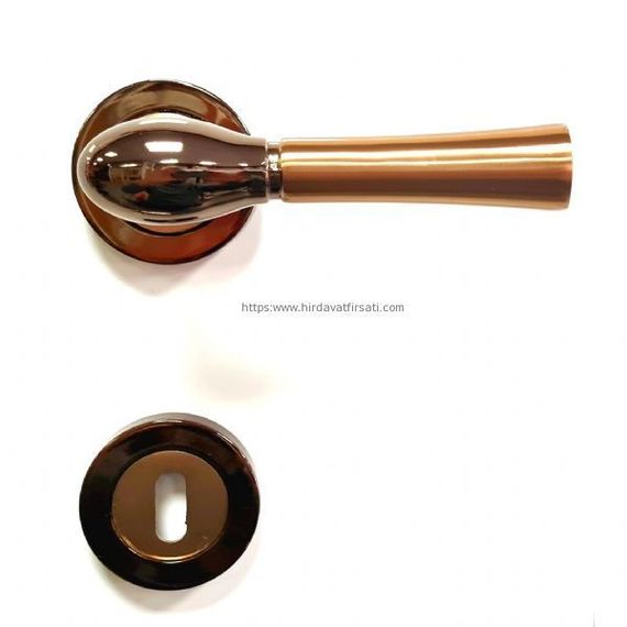 Marmaris coffee rosette door handle with yellow opening - photo 3