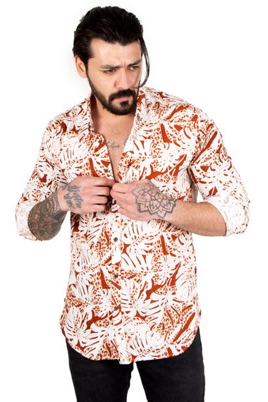 DeepSEA Long Sleeve Leaf Patterned Lycra Men's Shirt 2201882 - photo 1