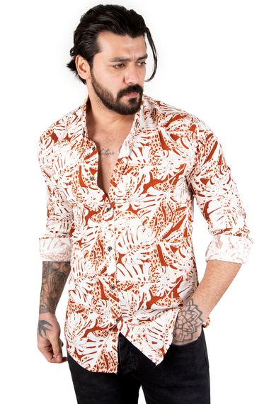 DeepSEA Long Sleeve Leaf Patterned Lycra Men's Shirt 2201882 - photo 3