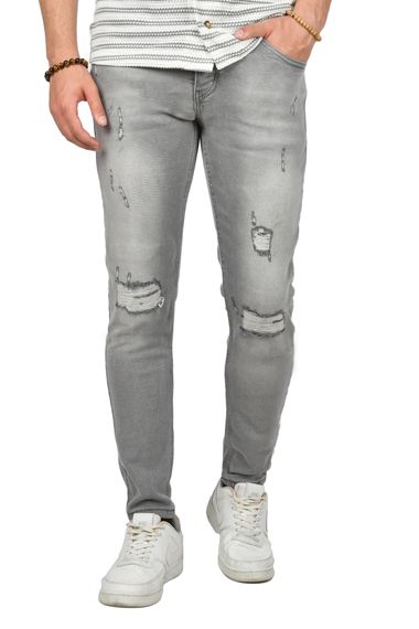 DeepSEA Lazer Kesim Yırtıklı Slim Fit Kot Pantolon 2406552 - photo 1