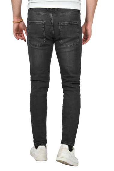 DeepSEA Tırnak Taşlamalı Lazerli Slim Fit Likralı Kot Jean Pantolon 2406085 - صورة 4