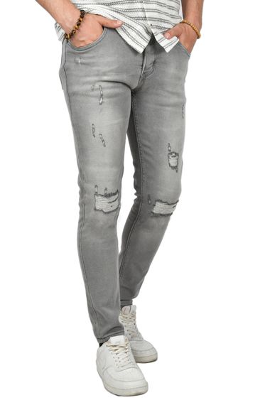 DeepSEA Lazer Kesim Yırtıklı Slim Fit Kot Pantolon 2406552 - photo 3