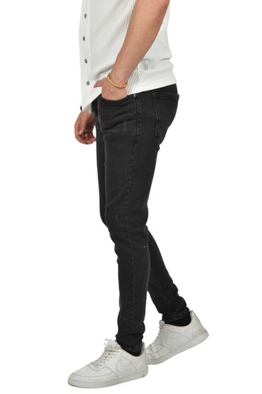 DeepSEA Lazerli Skinny Fit Likralı Düğmeli jean Kot Pantolon 2406472 - photo 3