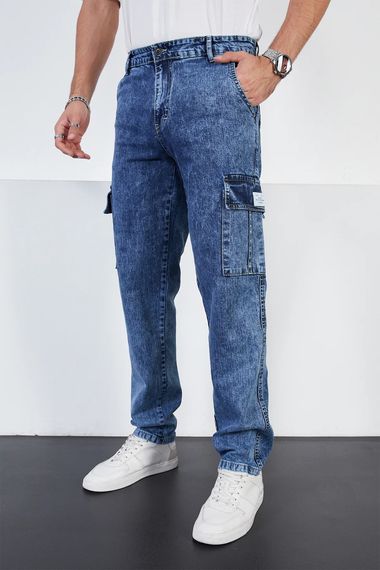 DeepSEA Baggy Rahat Kesim Kot Jean Kargo Pantolon 2407009 - صورة 1