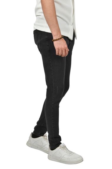 Джинси DeepSEA Lazerli Skinny Fit, з кнопковою застібкою та ластивкою, чорного кольору, стиль casual, для дорослих, з двома кишенями - фото 4