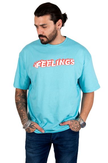 DeepSEA Oversize Men's T-Shirt with Feelings Text Printed on the Front 2200512 - photo 5