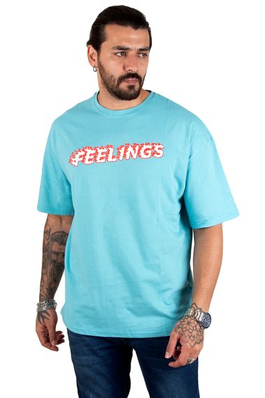 DeepSEA Oversize Men's T-Shirt with Feelings Text Printed on the Front 2200512 - photo 3