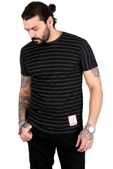 DeepSEA Stripe Detailed Crew Neck New Season Men's T-Shirt 2303064 - photo 2