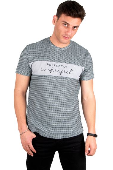 DeepSEA Knitted Fabric Printed Crew Neck T-Shirt with Pieces on the Front 2302514 - photo 1