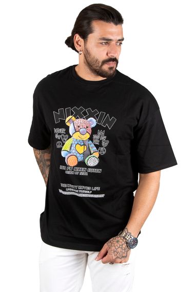 DeepSEA Oversize Men's T-Shirt with Teddy Bear Printed on the Front 2200511 - photo 3